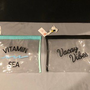 Vacay Vibes & Vitamin Sea Make Up Travel Bags NWT